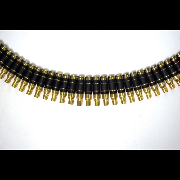 |Bullet Shells Belt| Spent Brass Shells Black Industrial Metal Links Punk Grunge - Picture 3 of 7